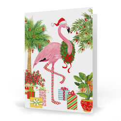 Christmas Flamingo Folded Holiday Cards